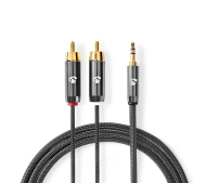 Nedis CATB22200GY50 ProfiGold jack 3,5mm - 2x RCA 5m Srebrny