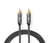Nedis CATB24100GY50 ProfiGold Subwoofer RCA 5m Srebrny