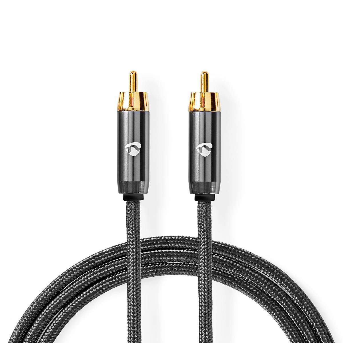 Kabel coaxialny Nedis CATB24100GY50 ProfiGold Subwoofer RCA 5m Srebrny