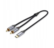 Vention BGUHH USB-C na 2x RCA Męski 2m Czarny