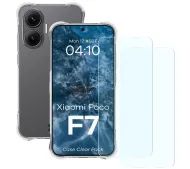 Bizon elastyczne etui Salpa + 2x szkło hartowane Clear Pack do POCO F7
