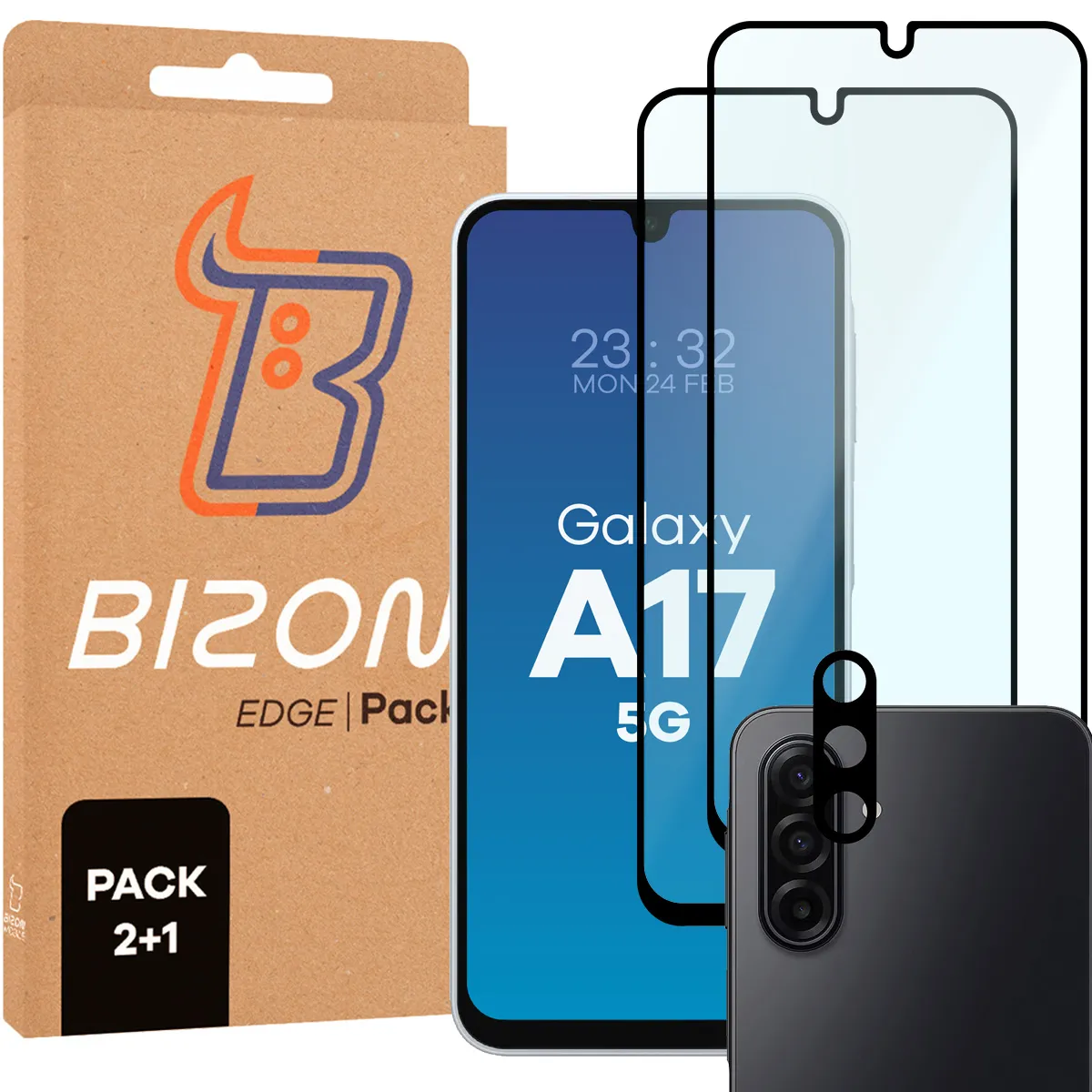 Zestaw ochronny Bizon 2x Szkło + szybka na aparat Edge 2 Pack do Samsung Galaxy A17 5G