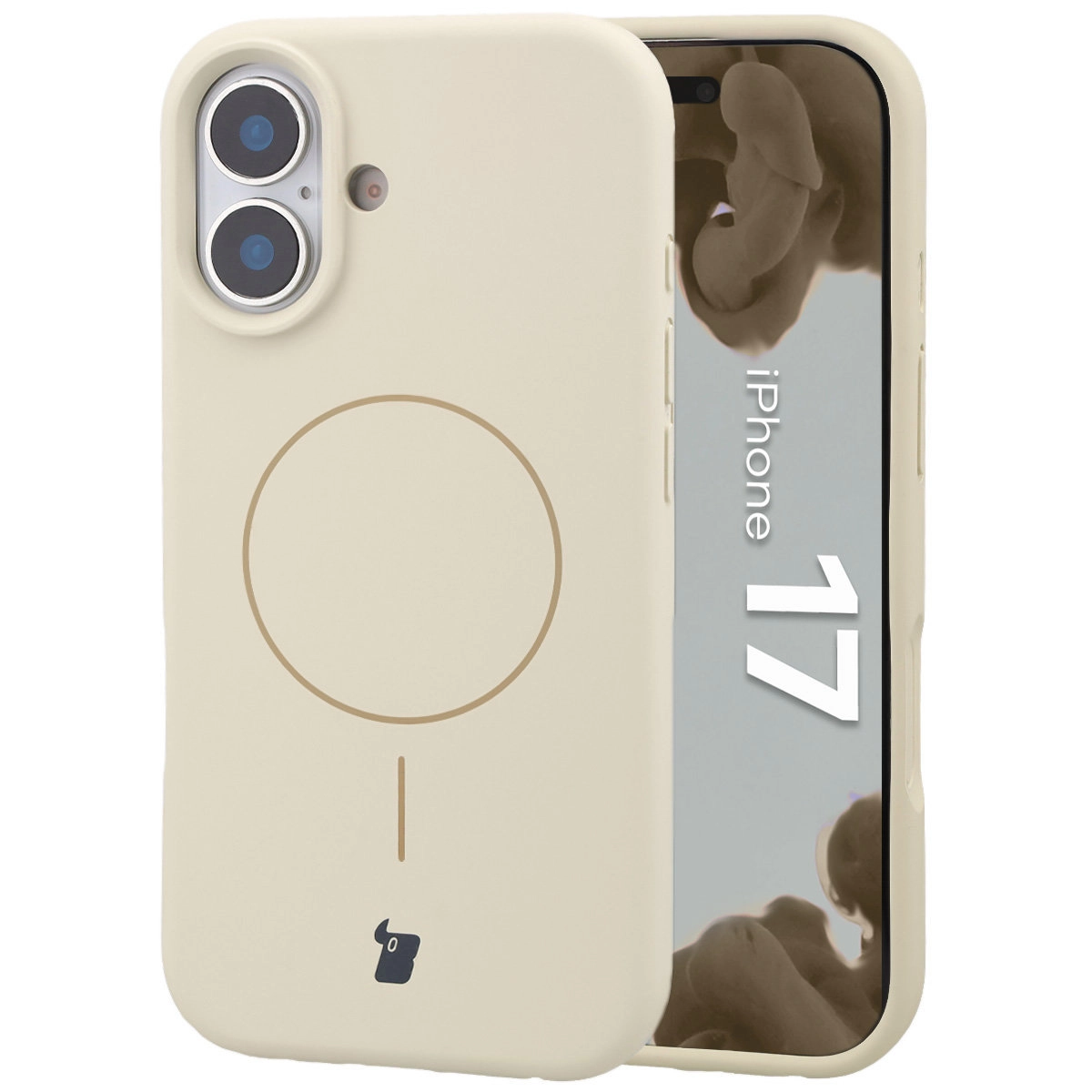 Etui Bizon Silikonowe Soft z MagSafe do Apple iPhone 17 Ecru