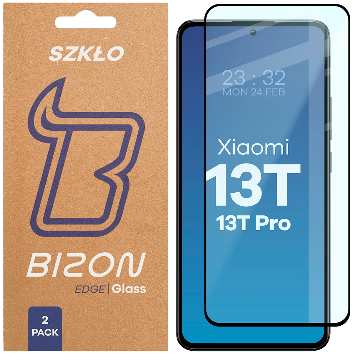 Szkło hartowane Bizon Edge Duo do Xiaomi 13T Pro / 13T
