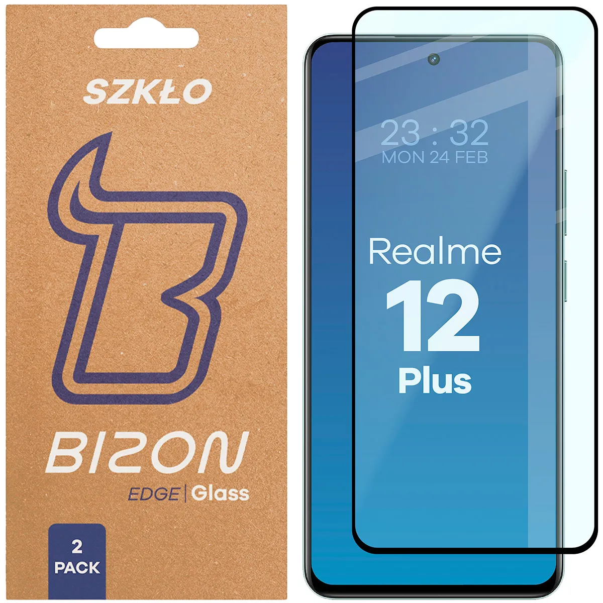 Szkło hartowane Bizon Edge Duo do Realme 12 Plus