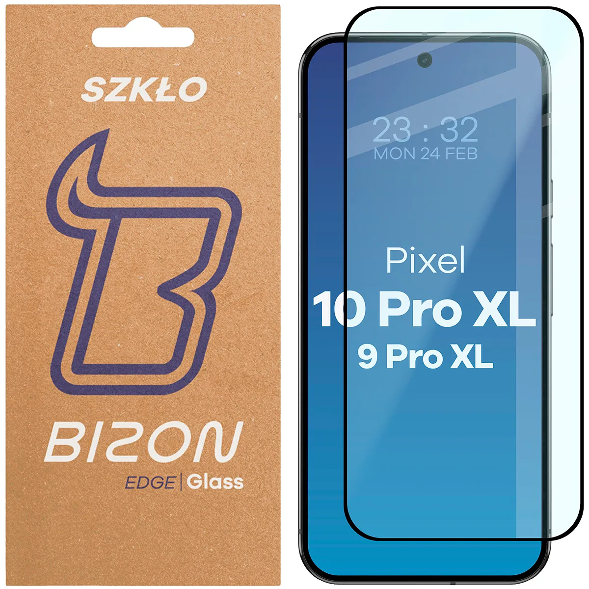 Szkło hartowane Bizon pełne Edge 2 do Google Pixel 10 Pro XL / 9 Pro XL
