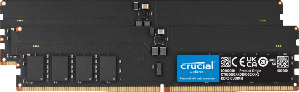 Pamięć RAM Crucial DDR5 CUDIMM 128GB (2x64GB) 6400 CL52 Czarny