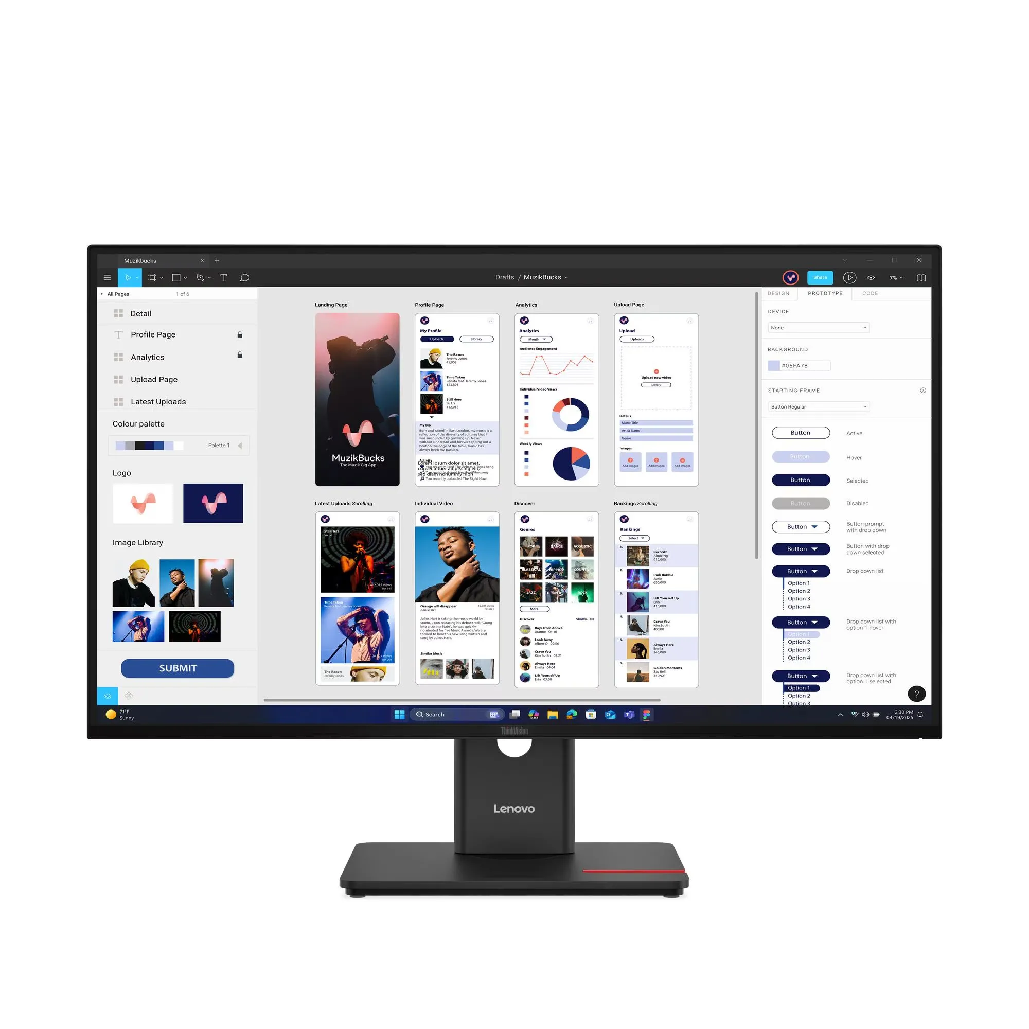 Monitor Lenovo ThinkVision T32UD-40 (64B0ZAT1EU) 31,5" 4K IPS 60Hz 4ms