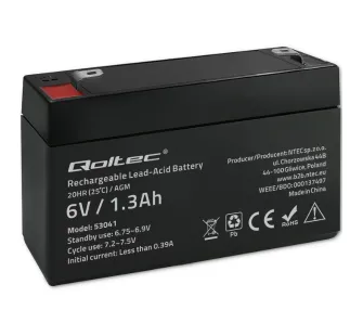 Akumulator Qoltec 53041 AGM 6V 1.3Ah
