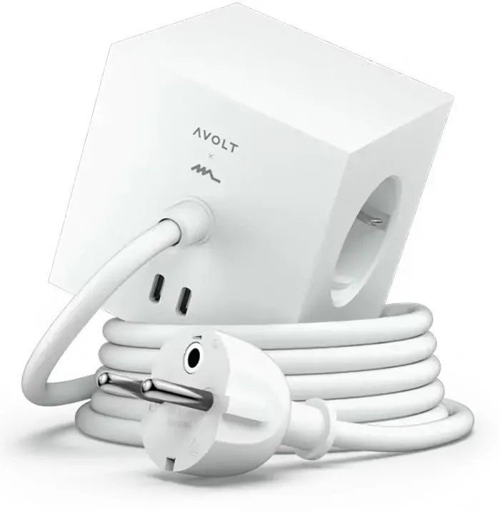 Kostka Avolt 3 gniazda 2x USB-C 3m Biały