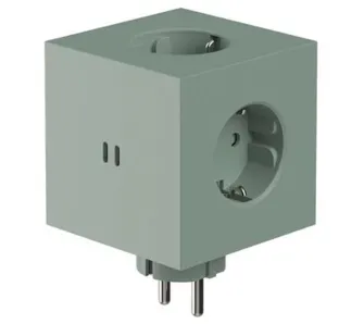 Rozgałęziacz Avolt Square 2 3 gniazda 2x USB-C Zielony