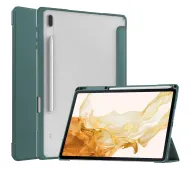 Bizon Case Tab Clear Matt z klapką do Samsung Galaxy Tab S8 Plus / S7 Plus / S7 FE Ciemnozielony