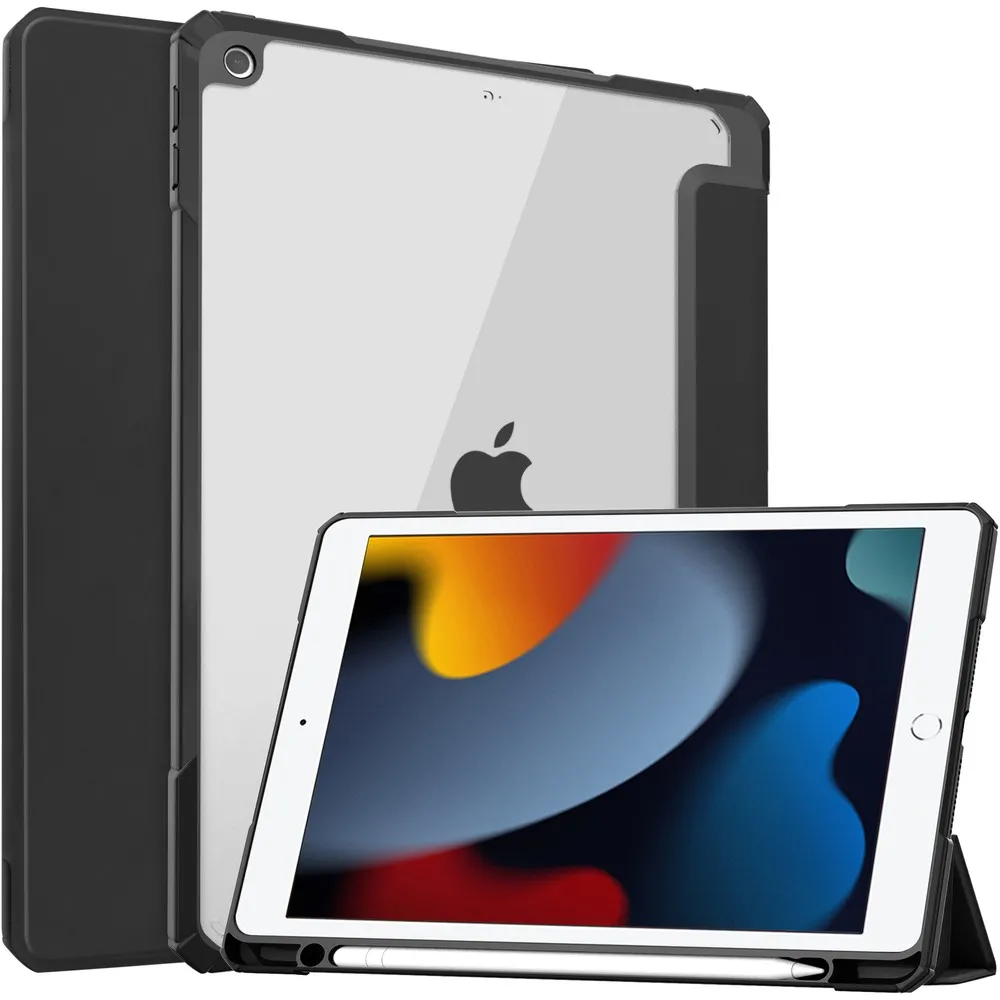 Etui na tablet Bizon Case Tab Clear Matt z klapką do iPad 9/8/710.2 2021/2020/2019 Czarny