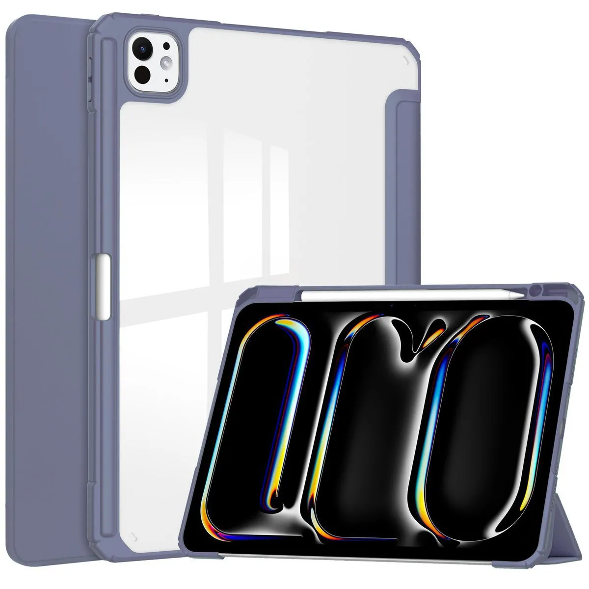 Etui na tablet Bizon Case Tab Clear Matt z klapką do iPad Air 13 2025 / 2024 Lawendowy