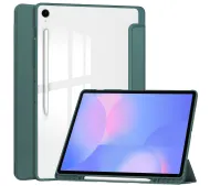 Bizon Case Tab Clear Matt z klapką do Samsung Galaxy Tab S10 FE Plus Ciemnozielony