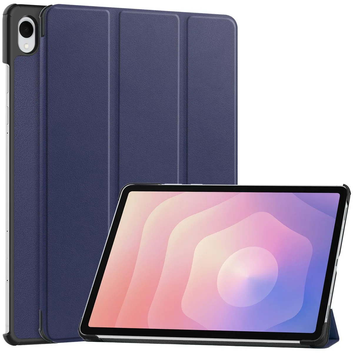 Bizon Case Tab Croc z klapką do Samsung Galaxy Tab S11 Granatowy