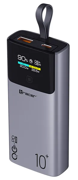 Powerbank Tracer Comet 10000mAh PD QC 22,5W Szary