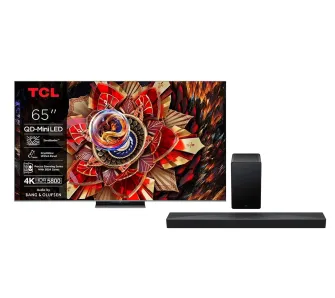 Telewizor TCL 65C9K 65" QD-Mini LED 4K 144Hz Google TV Dolby Vision IQ Dolby Atmos HDMI 2.1 DVB-T2 + Soundbar TCL Q65H