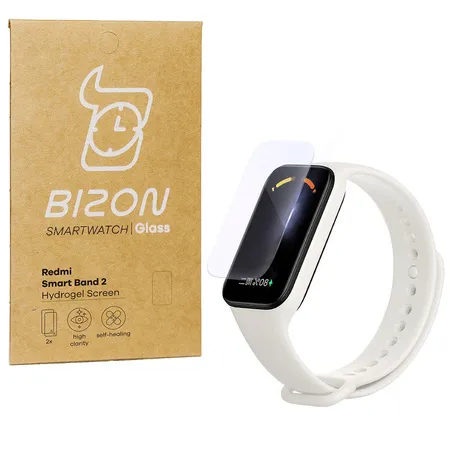 Folia hydrożelowa Bizon Glass Watch Hydrogel Duo do Xiaomi Redmi Smart Band 2 / Mi Band 8 Active 2 sztuki