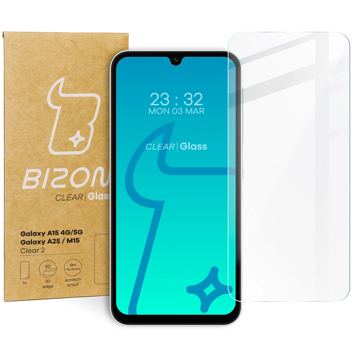 Szkło hartowane Bizon Clear 2 do Samsung Galaxy A15 4G/5G / Galaxy A25 5G / Galaxy M15 5G