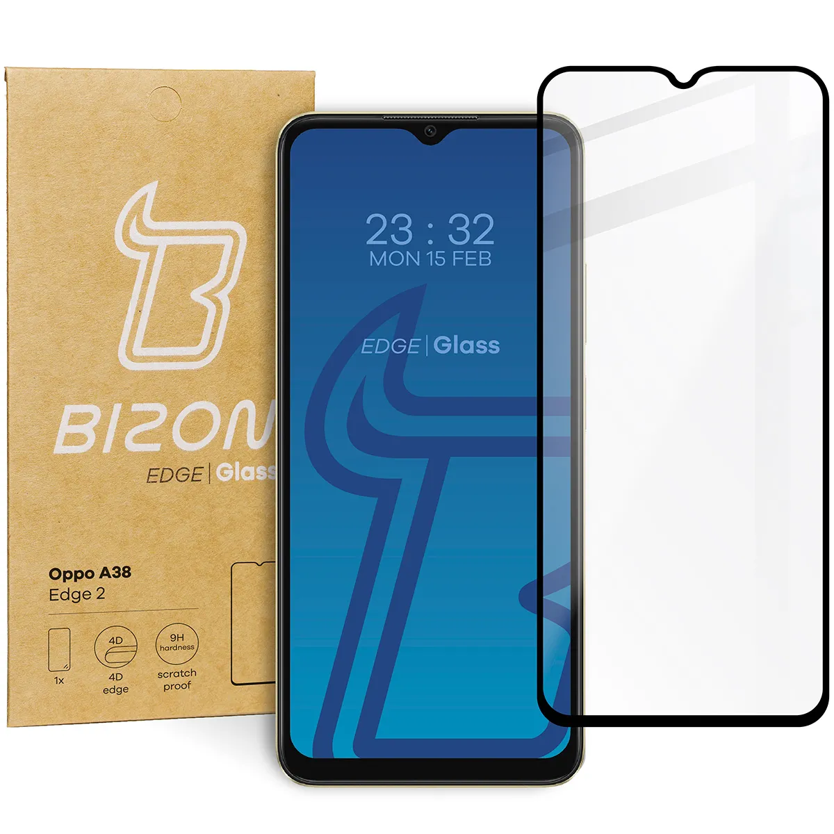 Szkło hartowane Bizon pełne Edge 2 do Oppo A38