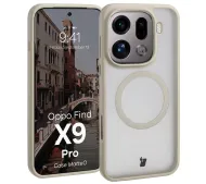 Bizon MatteO do Oppo Find X9 Pro Półprzezroczyste z beżową ramką