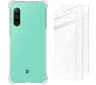 Bizon etui elastyczne + 2x szkło hartowane Clear Pack do Sony Xperia 10 V