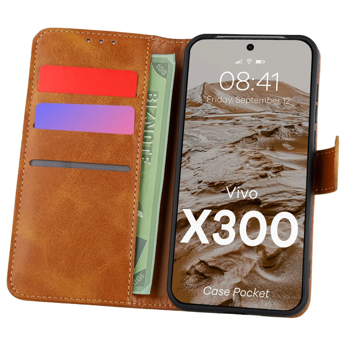 Etui Bizon Pocket do Vivo X300 Brązowy