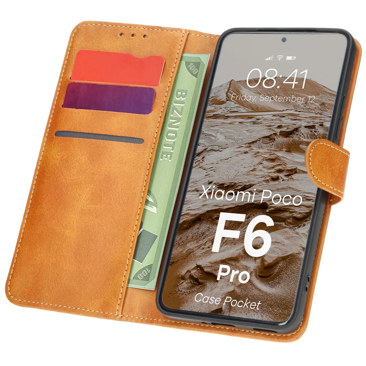 Etui Bizon Pocket do Xiaomi Poco F6 Pro Brązowy