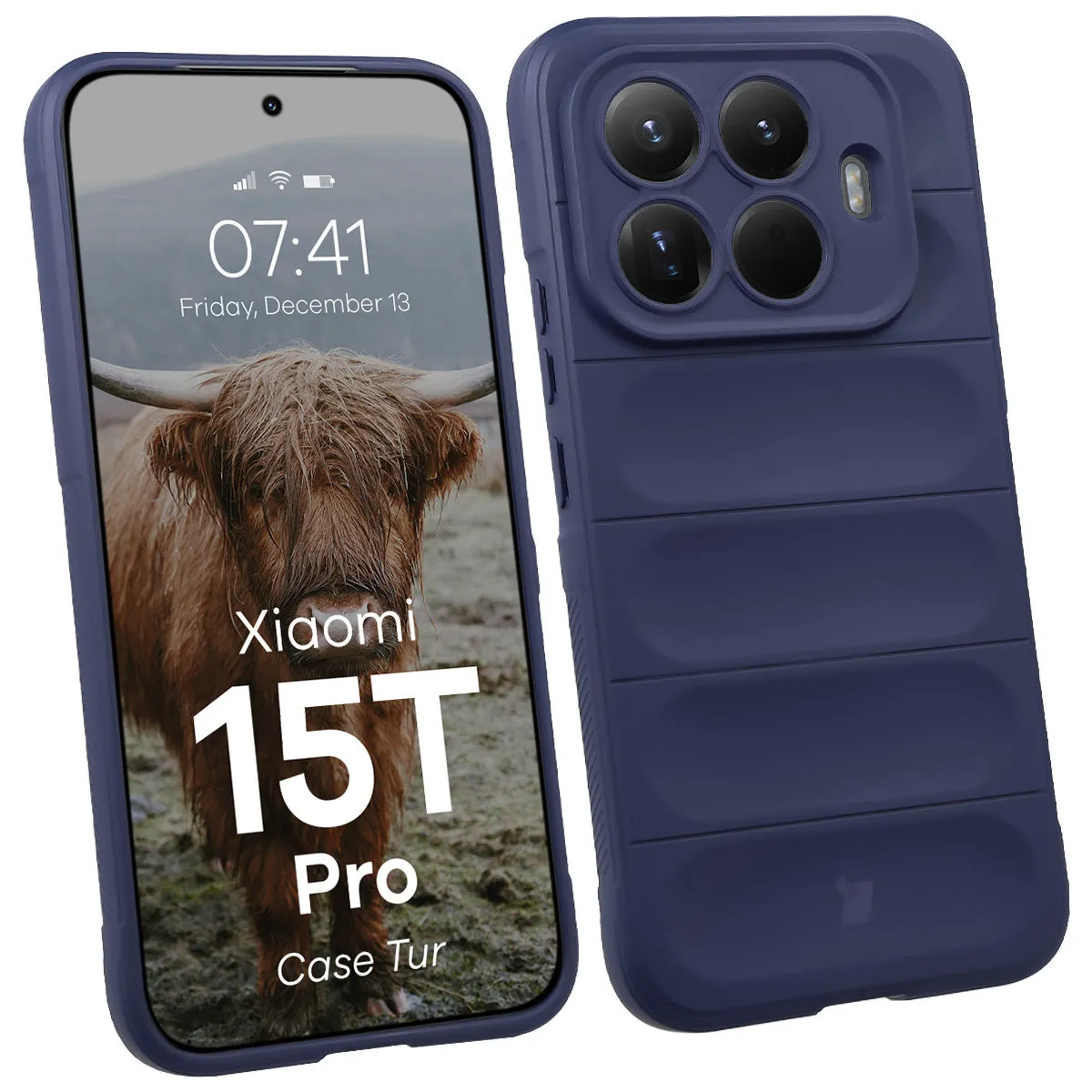 Etui Bizon Tur do Xiaomi 15T Pro Granatowy