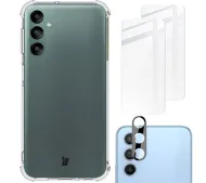 Bizon elastyczne etui + 2x szkło hartowane + szkło na aparat Clear Pack do Samsung Galaxy A24 4G