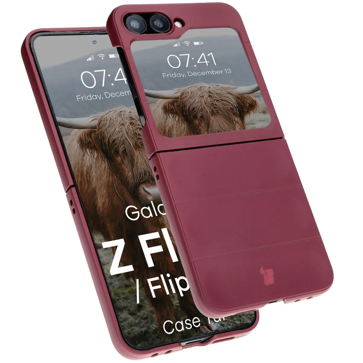 Etui Bizon Tur do Samsung Galaxy Z Flip7 FE / Samsung Galaxy Z Flip6 Burgundowy