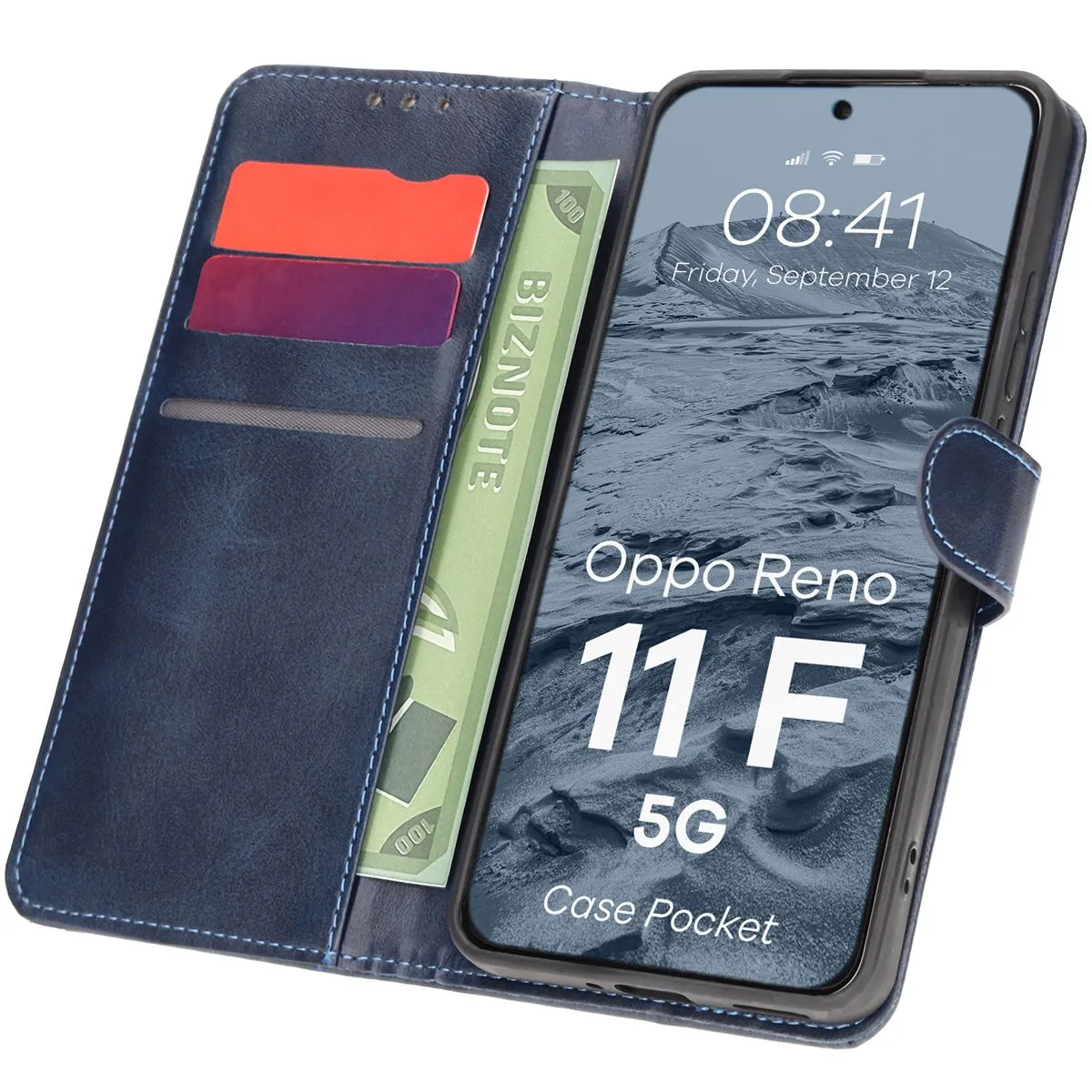 Bizon z klapką Pocket do Oppo Reno11 F 5G Granatowy
