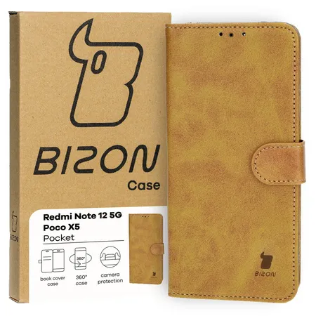 Etui Bizon Pocket do Xiaomi Redmi Note 12 5G / Poco X5 Brązowy