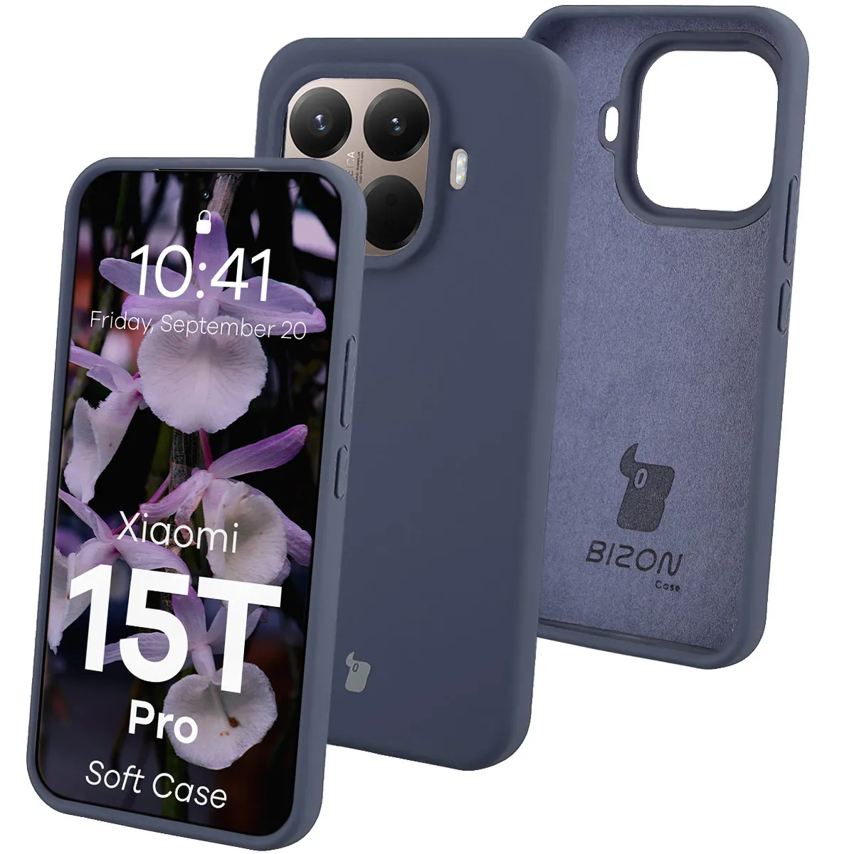 Etui Bizon Soft Case do Xiaomi 15T Pro Ciemnoniebieski