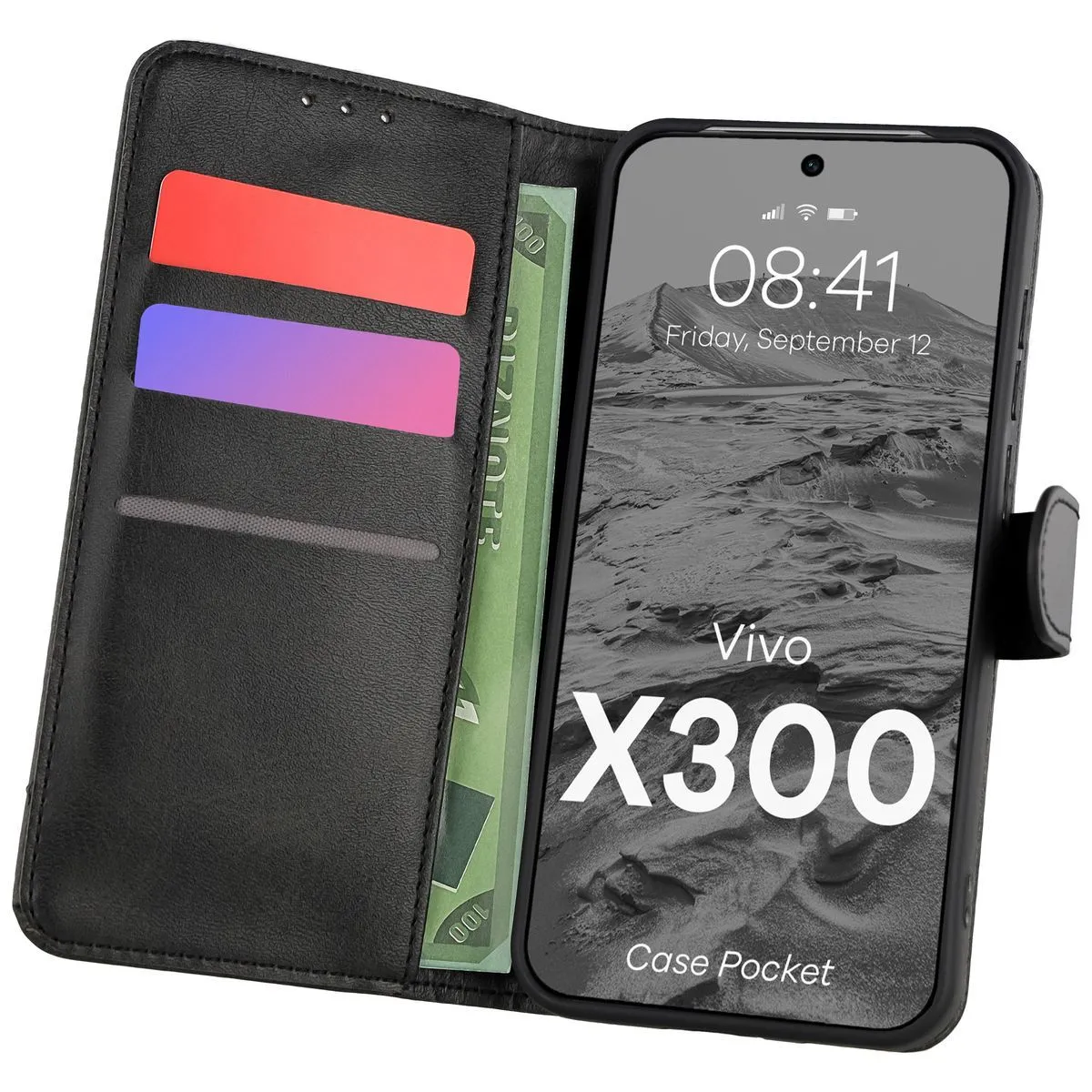 Etui Bizon Pocket do Vivo X300 Czarny