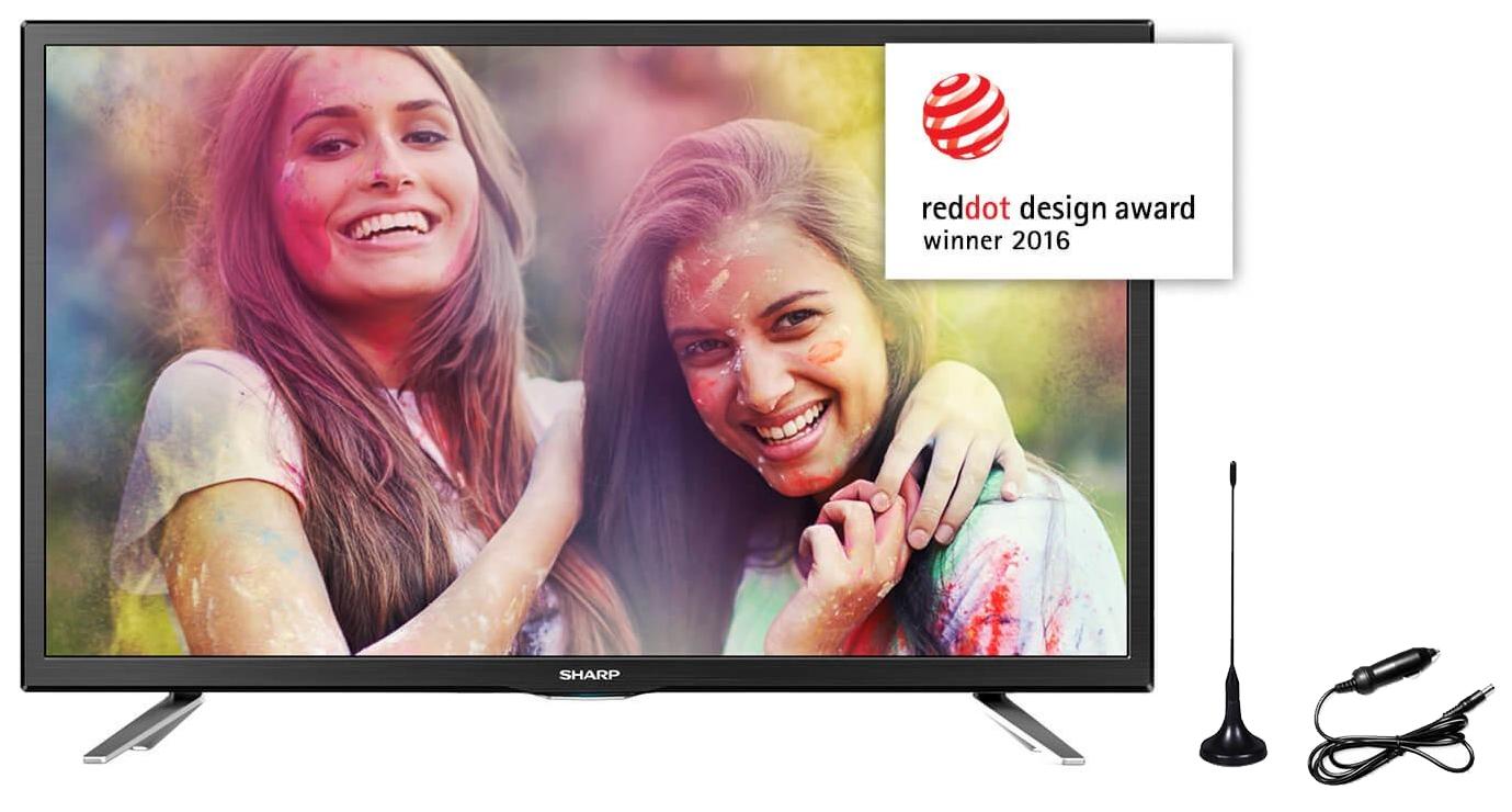 Sharp LC-24CFG6132EM + adapter 12/24 V + antena