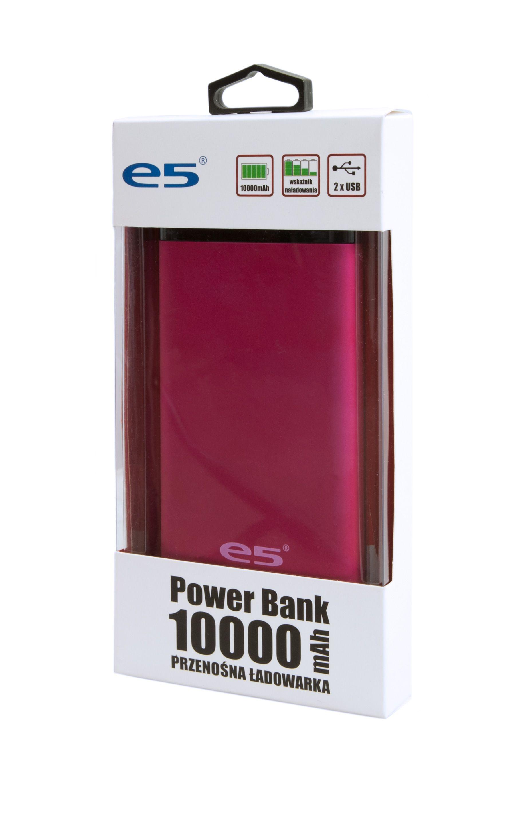 Powerbank e5 RE02529 10000 mAh (czerwony)