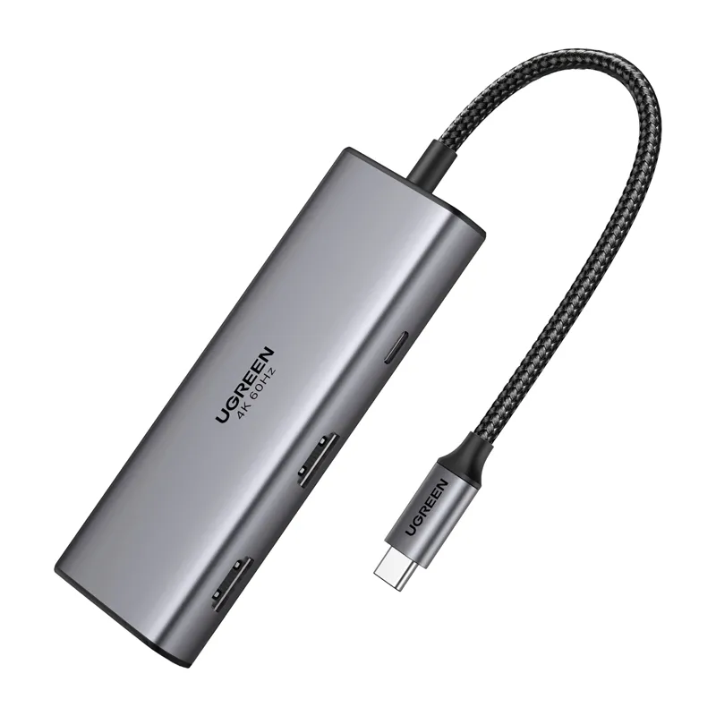 Hub USB UGREEN CM498 7w1 USB-C do HDMI 4K 60HZ USB PD Szary