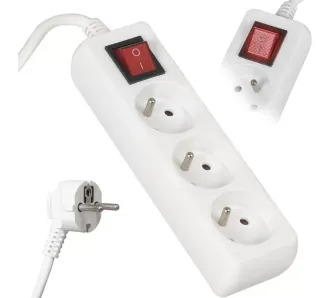 Listwa Vayox VA0305-3 3 gniazda 3m Biały