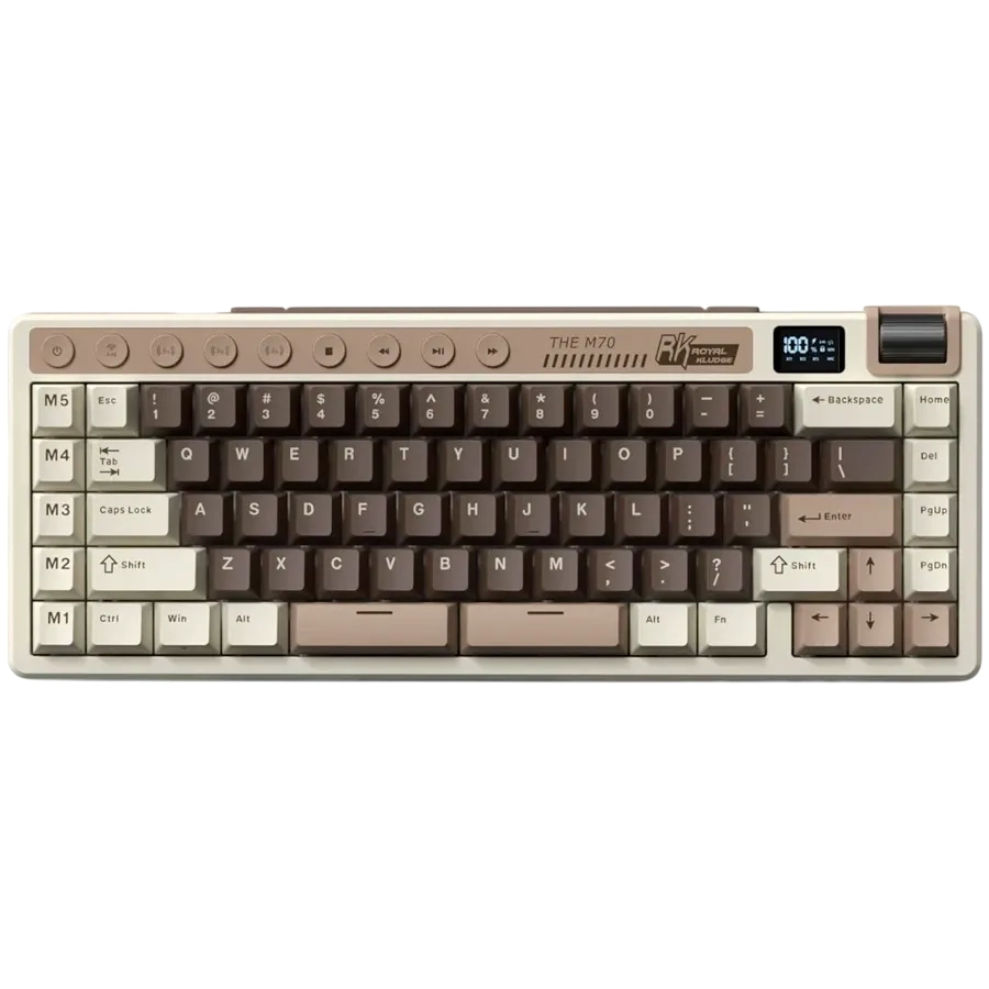Klawiatura mechaniczna Royal Kludge RK-M70 Mocha Grey Cream Switch Beżowo-Brązowy