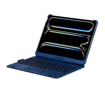 Etui na tablet Typecase Flexbook Touch z klawiaturą do iPad Pro 11" 2024/2025 Ciemny niebieski