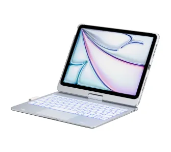 Etui na tablet Typecase Flexbook Touch z klawiaturą do iPad Air 11" M2 2024/M3 2025/M4 2026 Srebrny