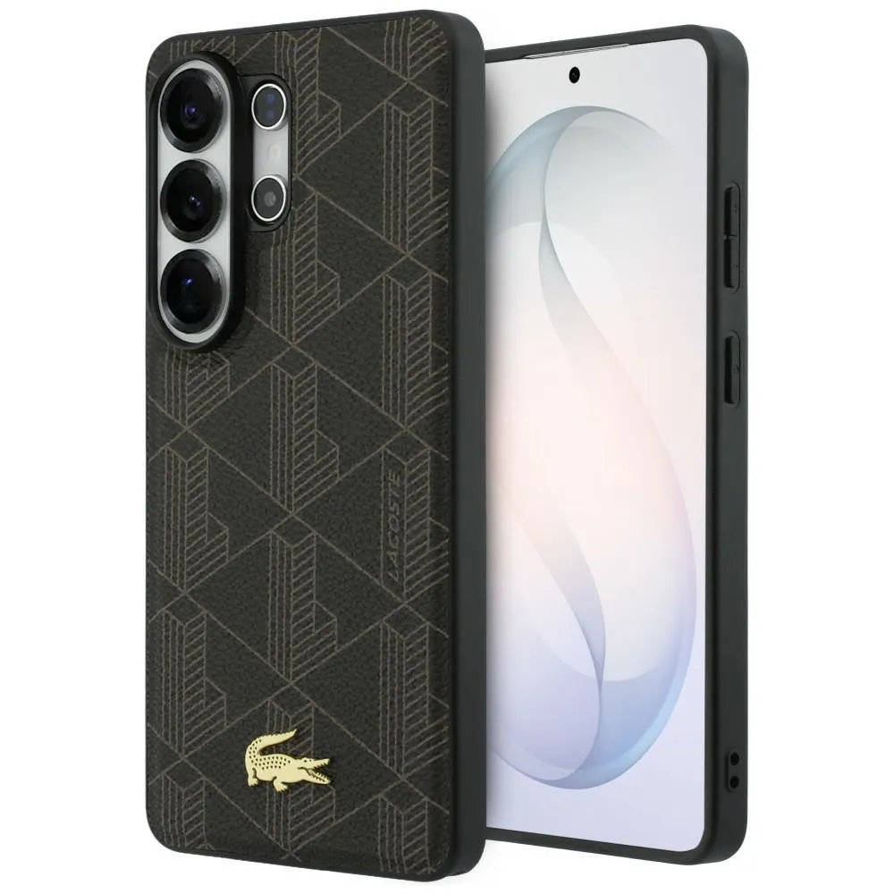 Etui Lacoste PVC Monogram The Blend MagSafe do Galaxy S26 Ultra Brązowy