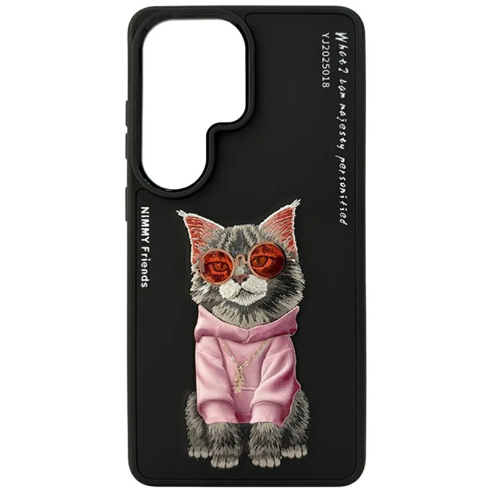 Etui Nimmy Glasses Cool Cat do Galaxy S26 Ultra Czarny