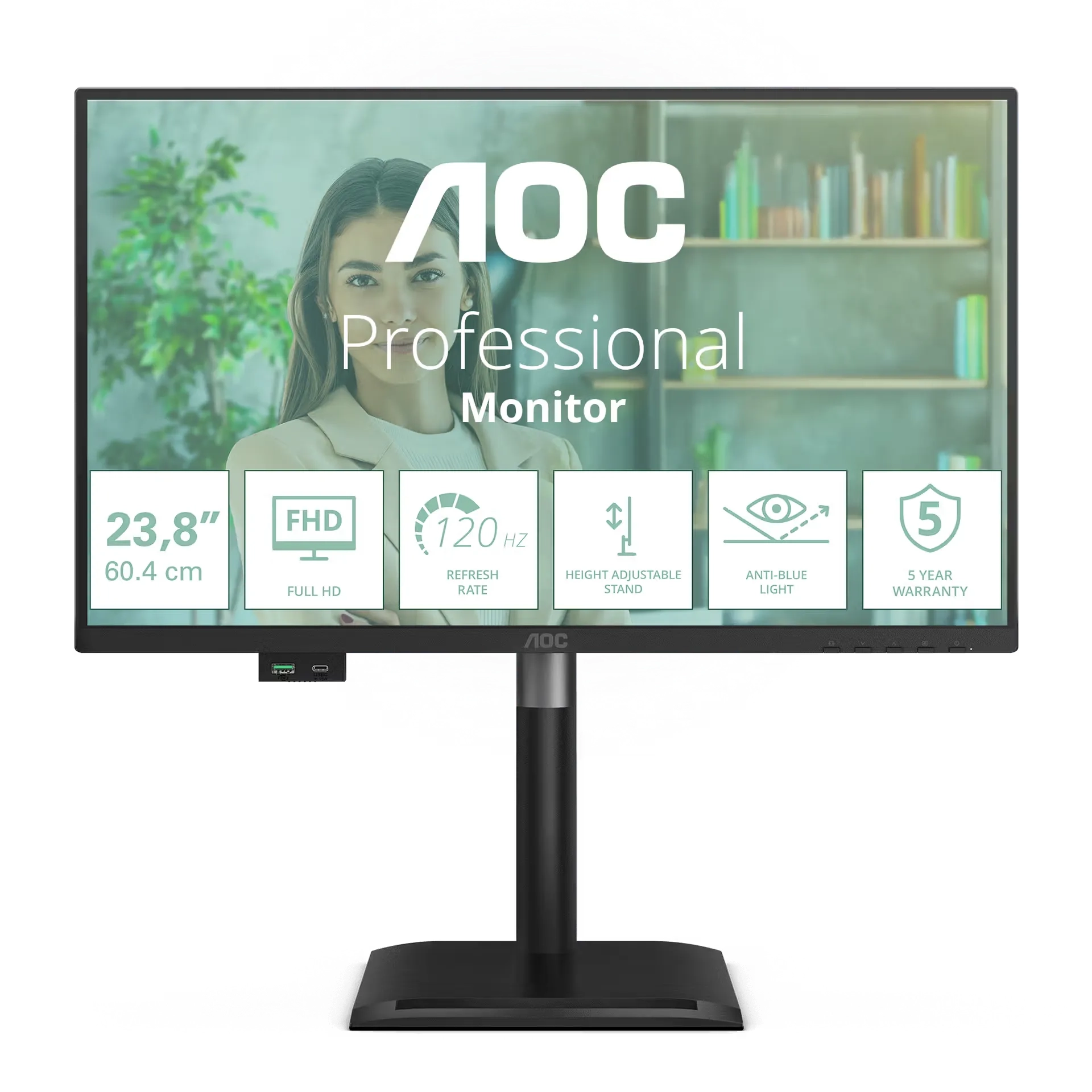 Monitor AOC 24P4U 23,8" Full HD IPS 120Hz 4ms