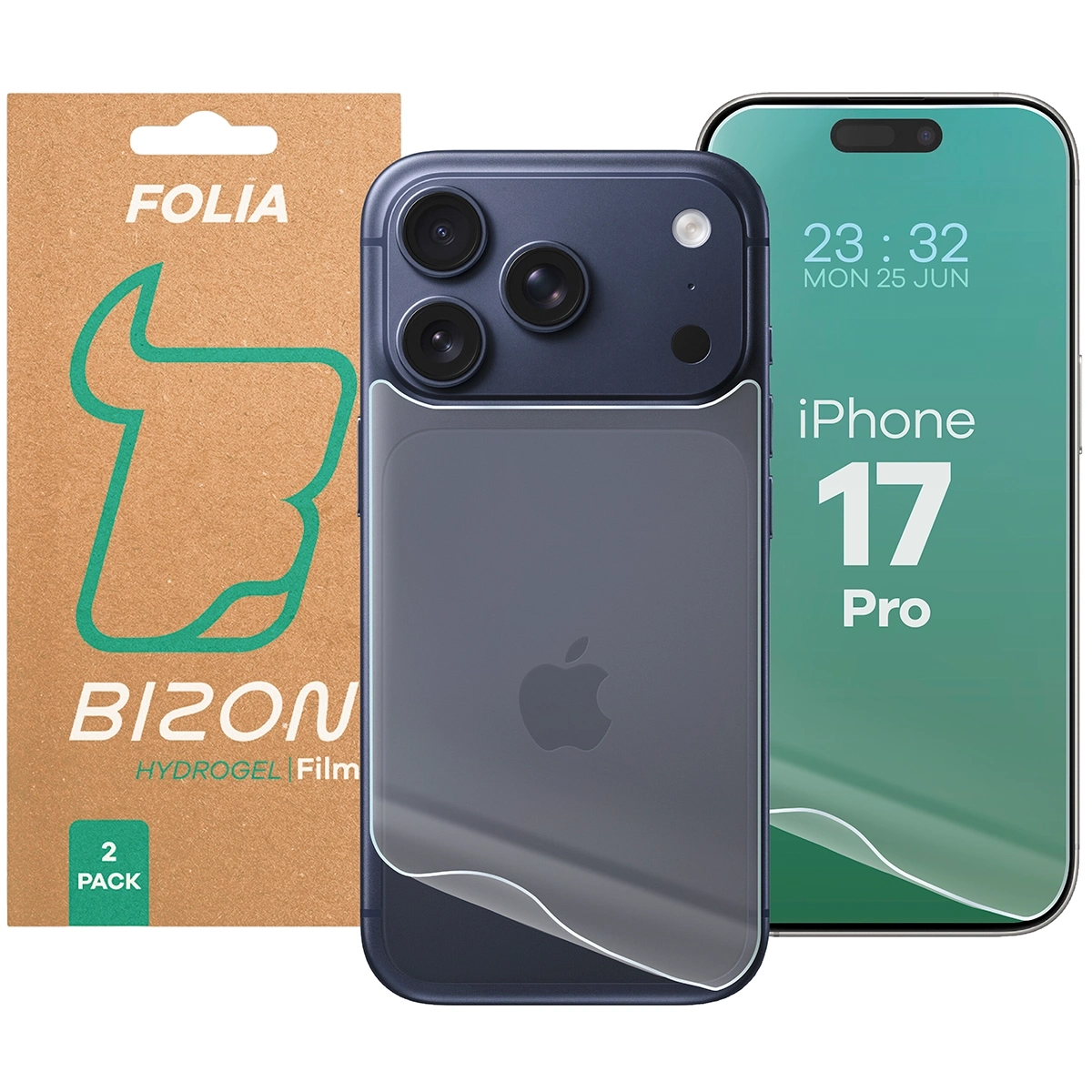 Folia hydrożelowa Bizon na tył i przód Film Hydrogel Pack do iPhone 17 Pro