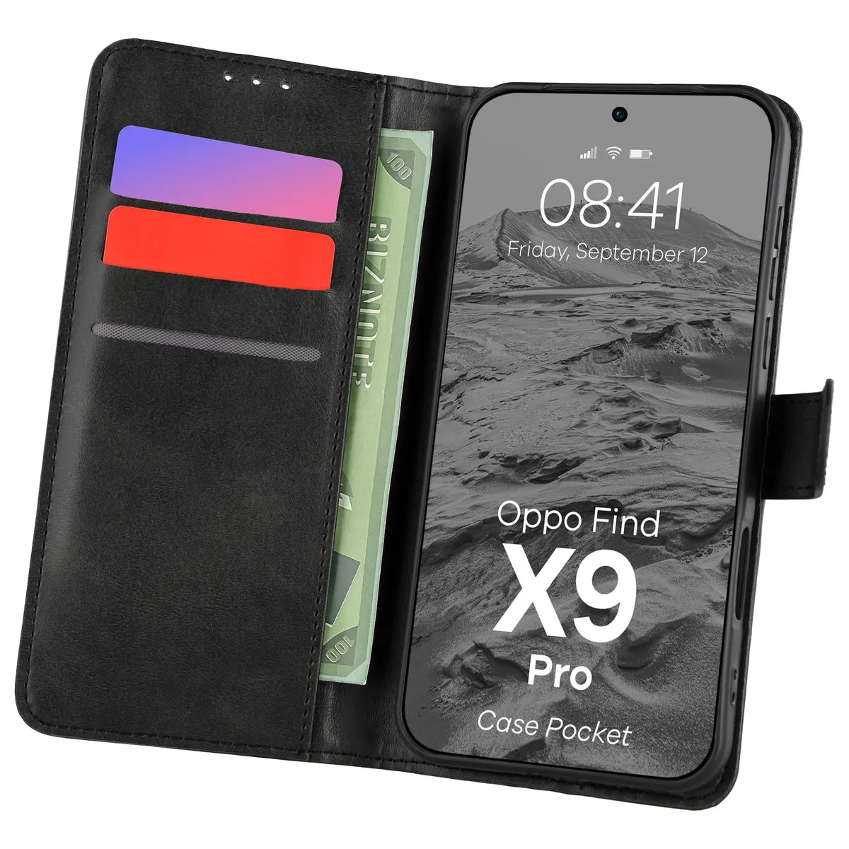 Etui Bizon Pocket do Oppo Find X9 Pro Czarny