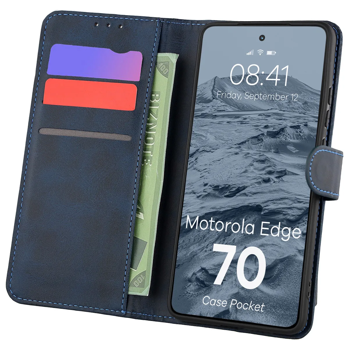 Etui Bizon Pocket do Motorola Edge 70 Granatowy