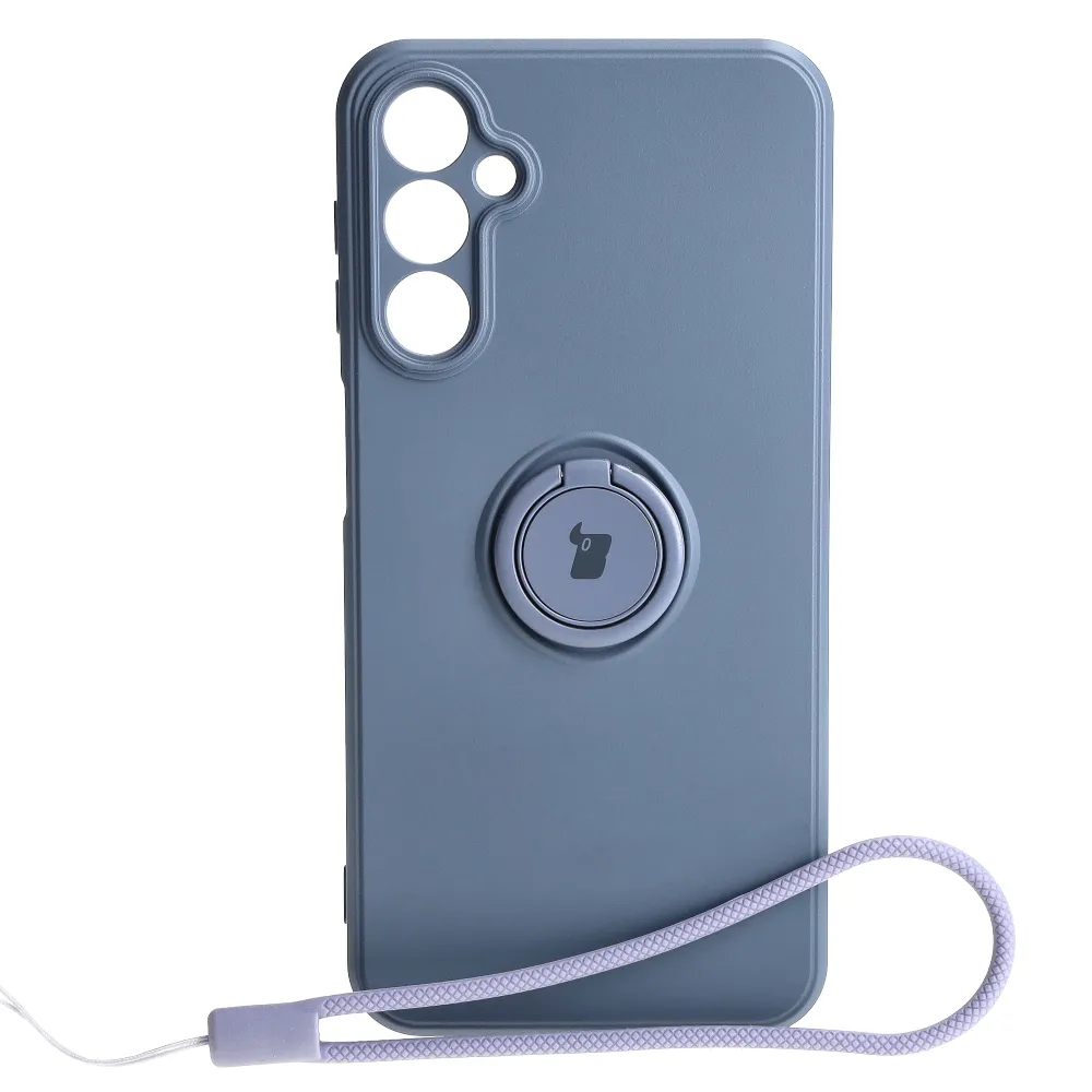 Etui Bizon Silicone Ring Sq do Galaxy A24 4G Szary